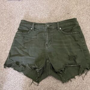 Olive jean shorts aerie